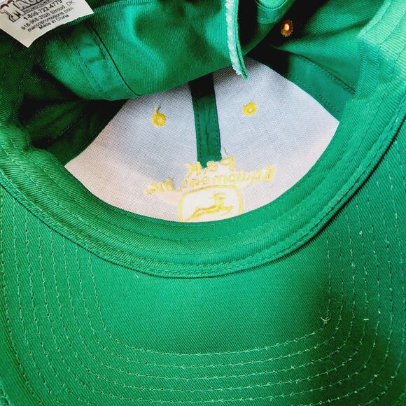 Vintage John Deere All Cloth Trucker Hat Cap Embroidered Adjustable back Green - Picture 9 of 9